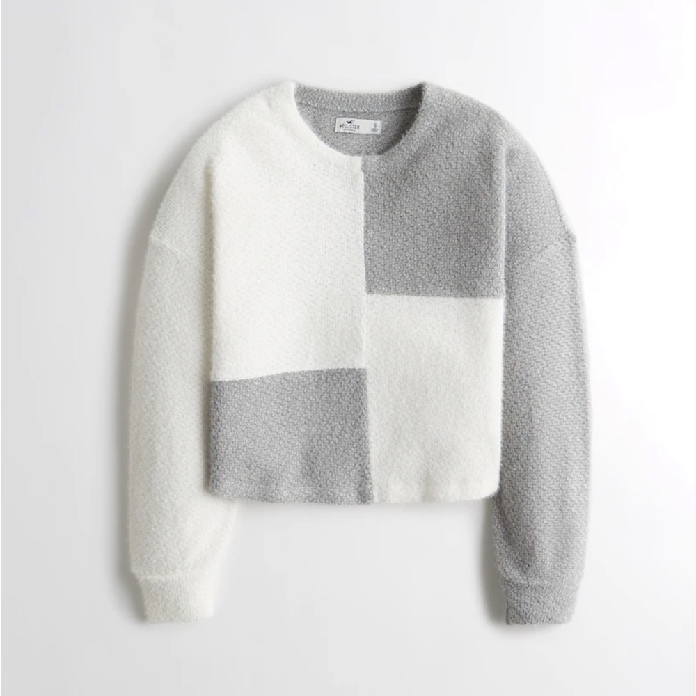 Hollister patchwork eyelash sweater